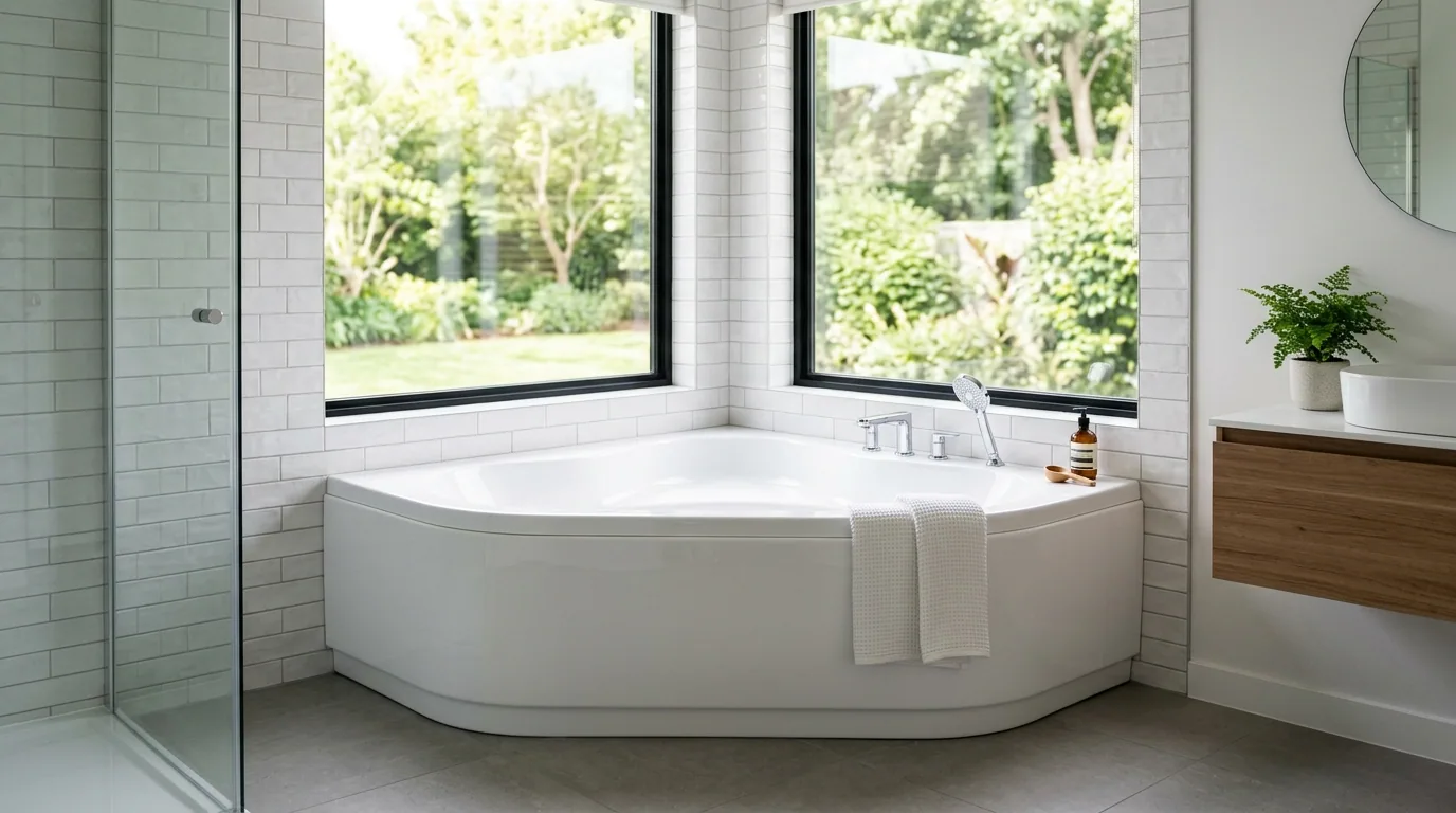 The finished result of professional tub resurfacing: the completed work looking clean, correct and — Rockford, IL