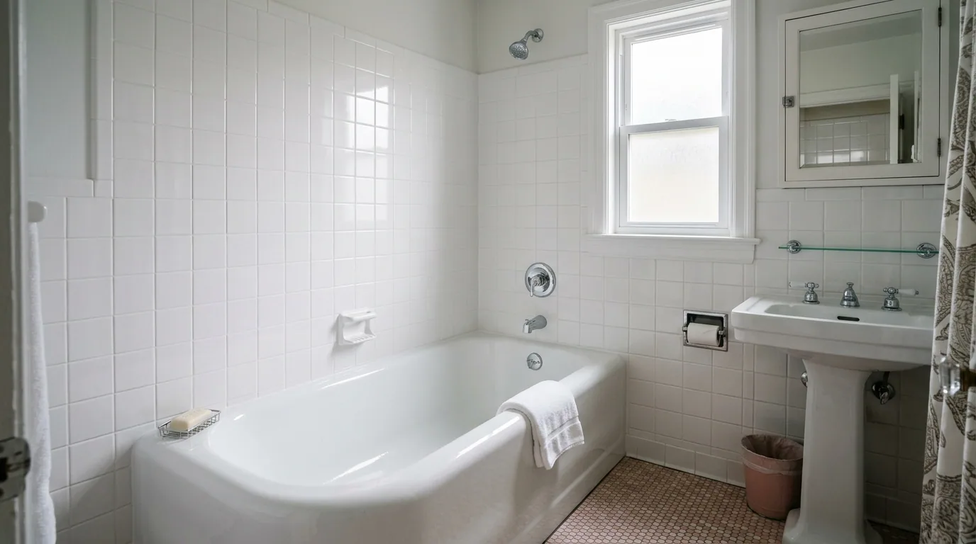 The finished result of professional tub resurfacing: the completed work looking clean, correct and — Rockford, IL